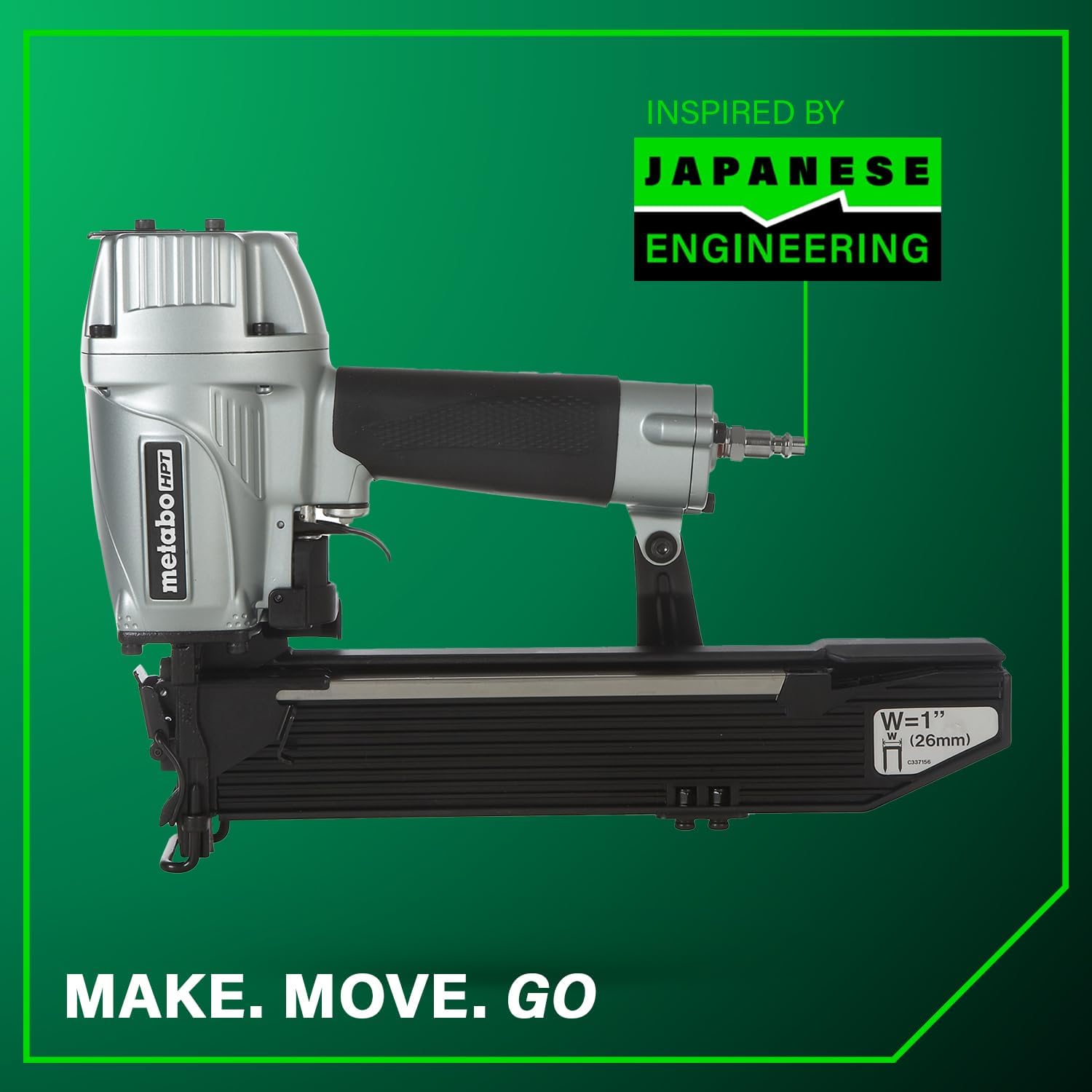 Metabo HPT Wide Crown Stapler, Pro-Preferred Pneumatic Power Nailers, Lathing Tool for Sheathing & Insulation, Quick Response, 16 Gauge, Up to 150 1' Wide Crown Staples, Length 1' to 2', N5024A2