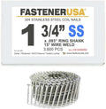 1 3/4' x .093 Ring 304SS Coil Nails 15-DEG Wire 3,600ct