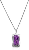 JEAN RACHEL JEWELRY 925 Sterling Silver Necklace for Women - Baguette with Cubic Zirconia Vintage Design - Hypoallergenic, Lead & Nickel Free - Artisan Handcrafted Statement Necklace