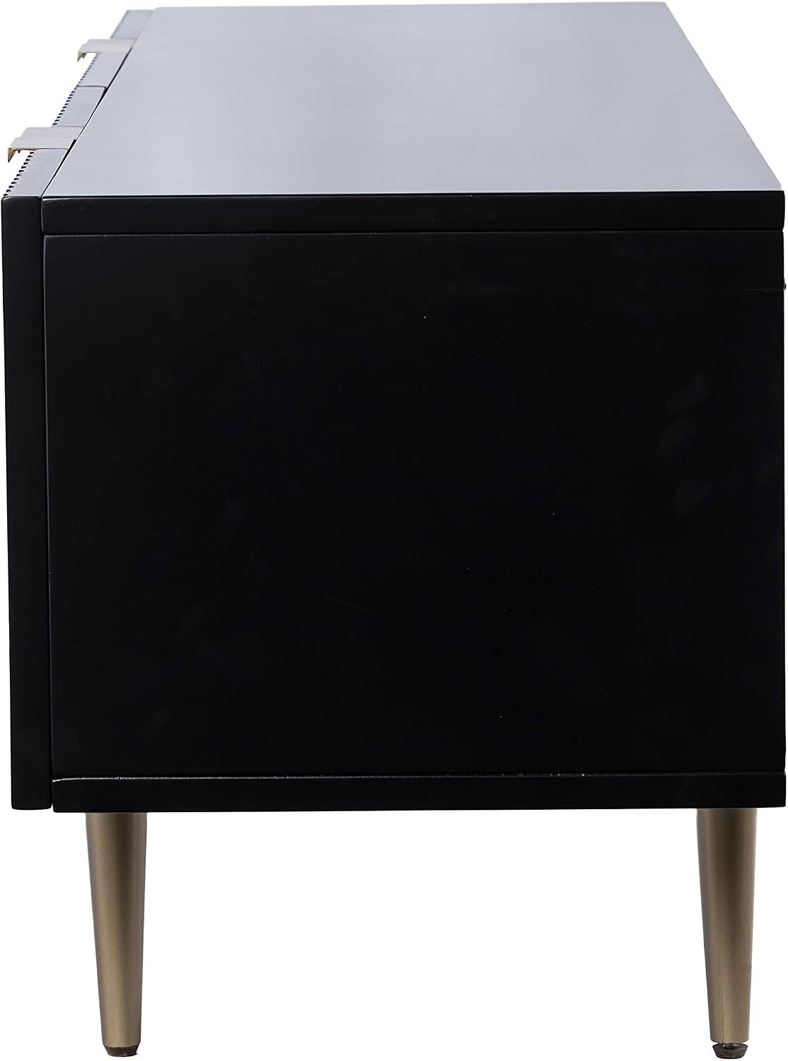 SEI Furniture - Pilston 4-Door Media Console - Black - Transitional Design, Black Iron and Wood - Ideal for Living Room, Family Room (MS1222156)
