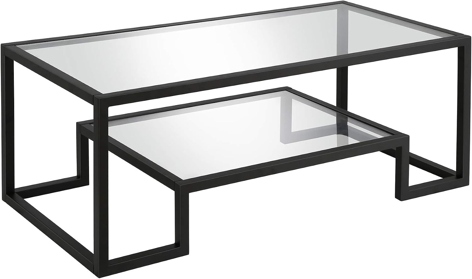 Henn&Hart 45' Wide Rectangular Coffee Table in Blackened Bronze, Modern coffee tables for living room, studio apartment essentials