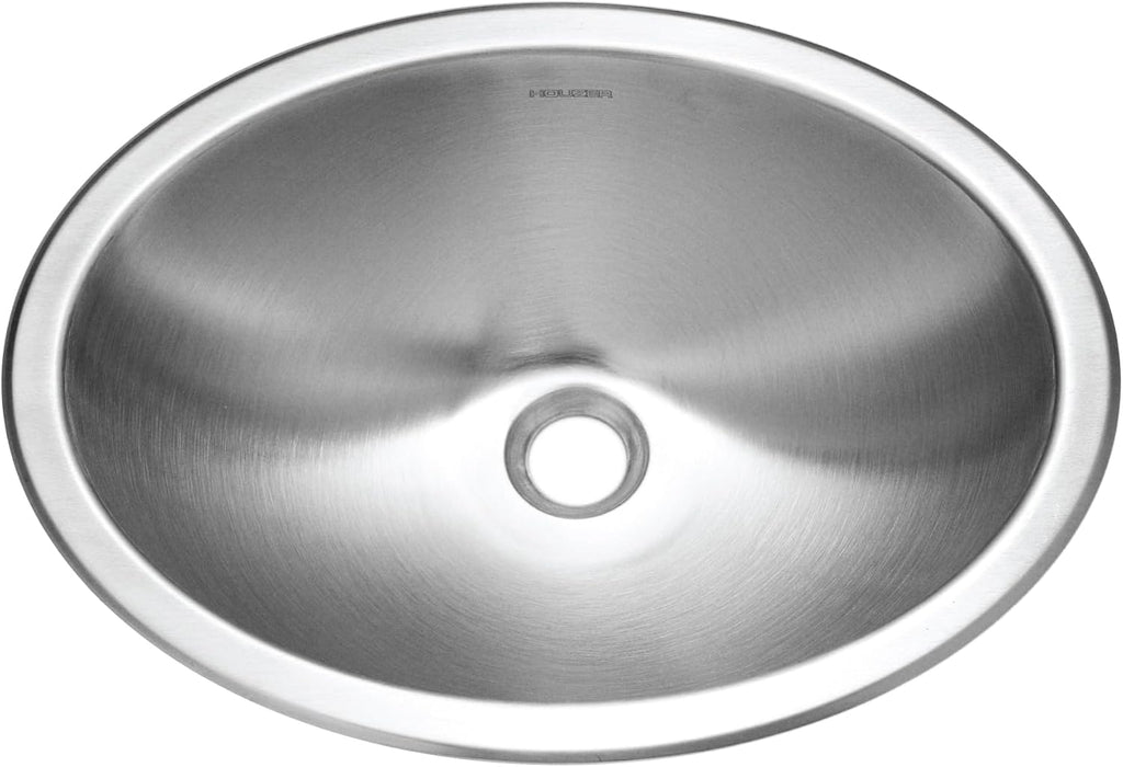 Houzer Opus Stainless Steel Bathroom Sink - 18 inch Undermount Oval Bowl Bathroom Sink without Overflow, Durable & Versatile, Essential for Home & Apartment, Nested 10-Pack - CH-1800-10