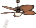 LOYALHEARTDY Outdoor Paddle Fan for Outdoor 52-Inch Tropical Ceiling Fan with LED Light Kit Remote Control,3 Speed & 3 Lighting Colors & Smart Timing, Indoor/Outdoor Quiet Palm Ceiling Fan Lights