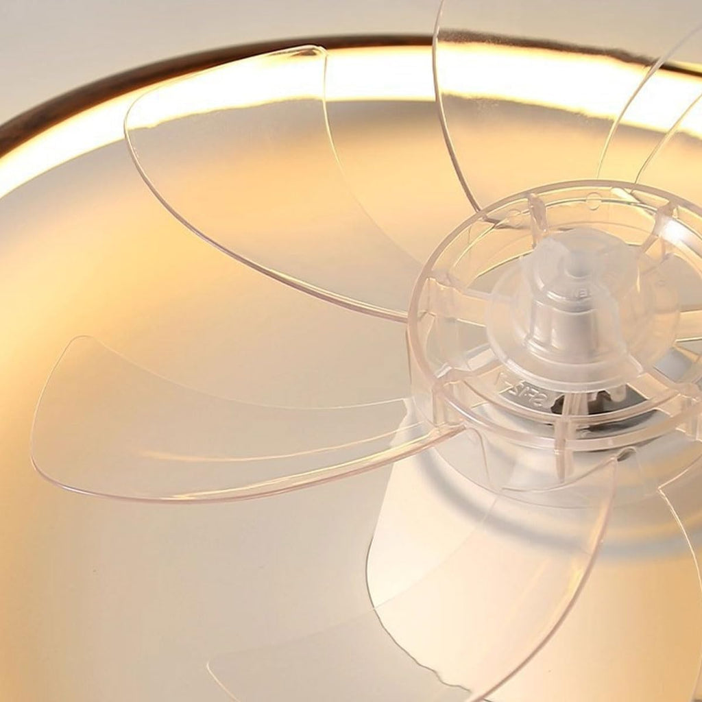 Vintage-Style Retro Fan Ceiling Lamp with Acrylic Shade Flat Lighting Oscillating Quiet Operation Round Ceiling Lights for Living Room Suitable for Study and Dining Room