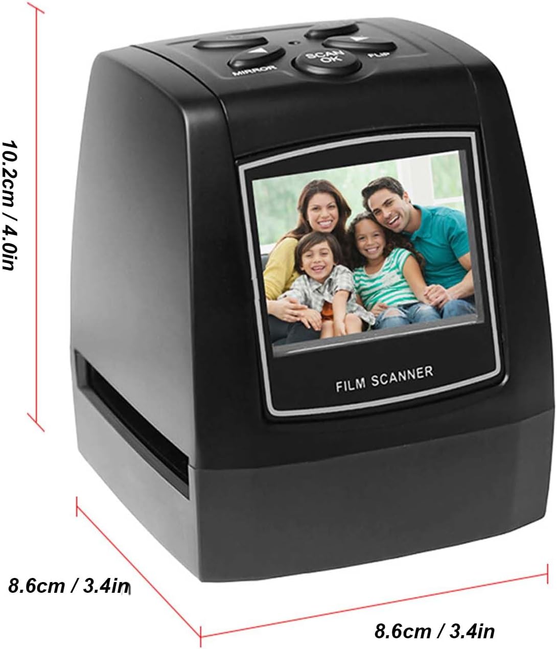 2.36inch LCD Screen Film and Slide Scanner, Film Scanner Convert 35mm/135mm Negatives & Slides to 5MP JPEG Images, Adjustable Brightness, Photo, Slide, and Negative Scanner