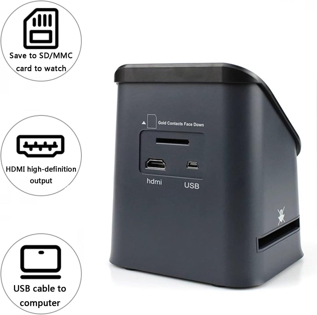 Digital Film Scanner, 22MP Film and Slide Scanner, with Large 4.3' LCD Screen & HDMI, Built-in Memory, Convert Color Slides JPEG Photos