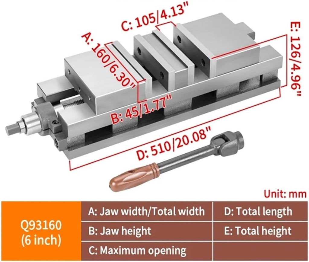 Heavy-Duty Machine Two-Way Angle Solid Flat-Nose Pliers CNC Double-Opening Machine Vise 4 6 Inch Clamp(4 inch)