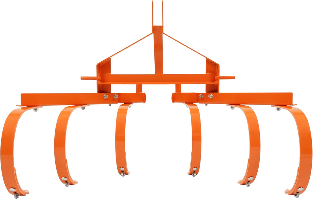 3 Point Cultivator 25-35 HP Category 1 Hitch Heavy Duty Tractor Attachment with 6 Spring Steel Shanks Powder-Coated Steel