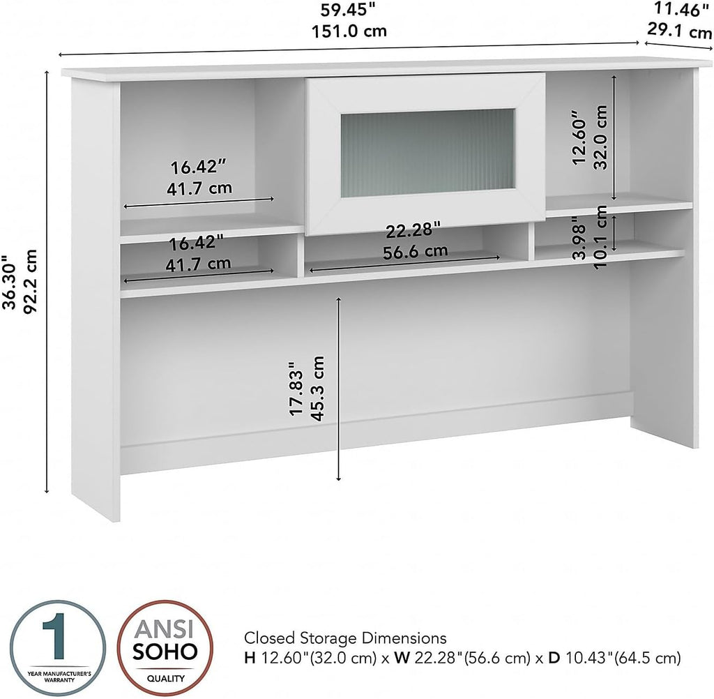 Bush Home Cabot 60W Hutch, White
