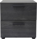 Nestl Night Stand, 2-Drawer Bedside Table for Bedroom Storage, Bedroom Essentials, Wooden Nightstand, Living Room Side Table, Wood End Table, Bedroom Furniture - 2 Piece, Black