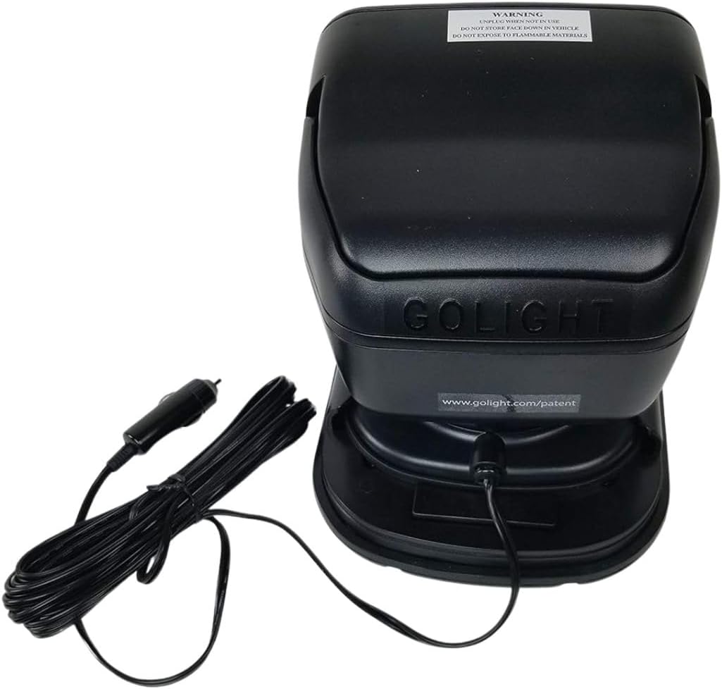 GO Light 7951GT Heavy-Duty Halogen Spotlight – Portable Mount, Wireless Handheld Remote, Black Housing | Ideal for Trucks, RVs & Marine Use