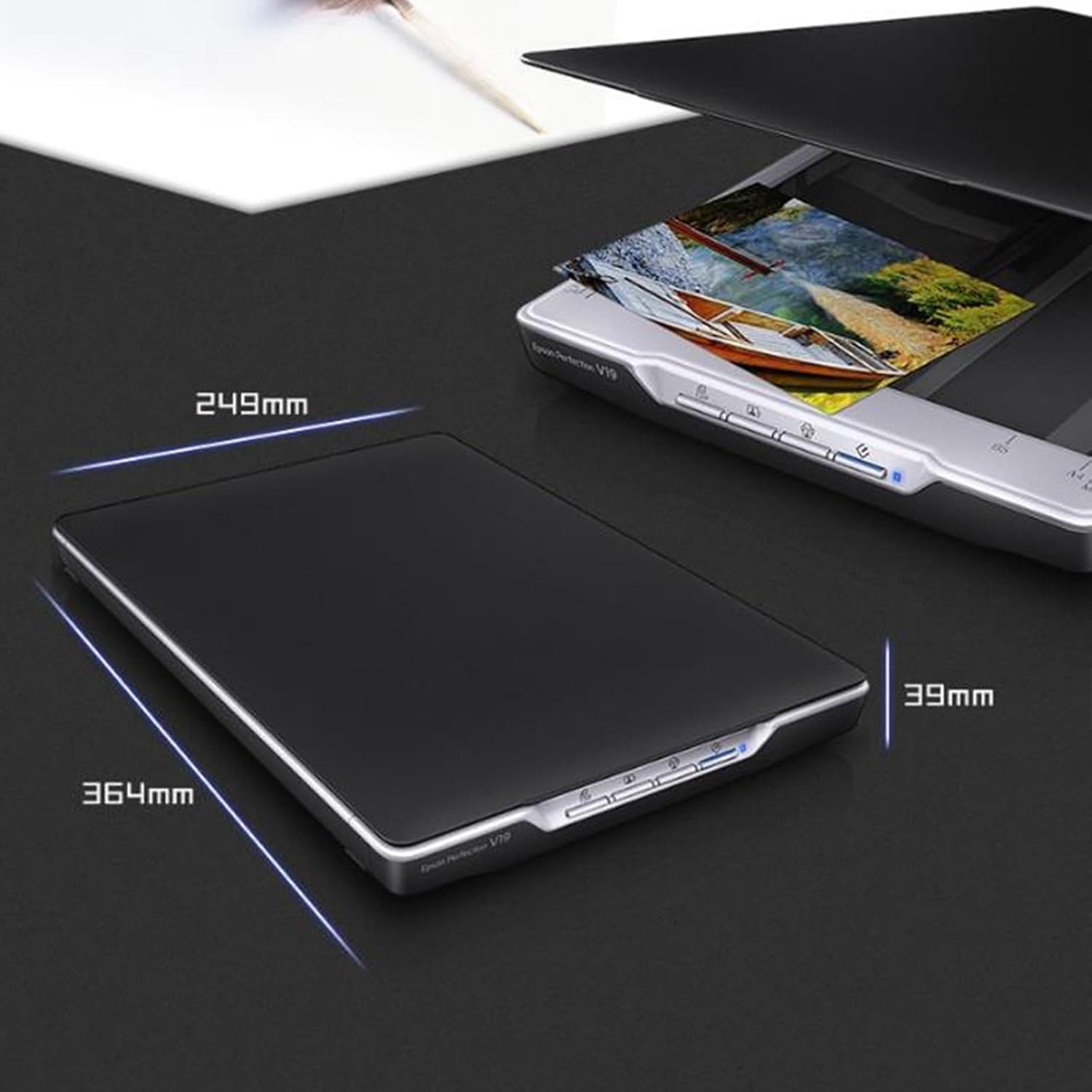 A4 Large Format Flatbed Scanner, Document & Photo & Book Scanner, Frameless, Auto-Scan, 4800 Dpi Optical Resolution, 9.9sec Fast Scan Speeds