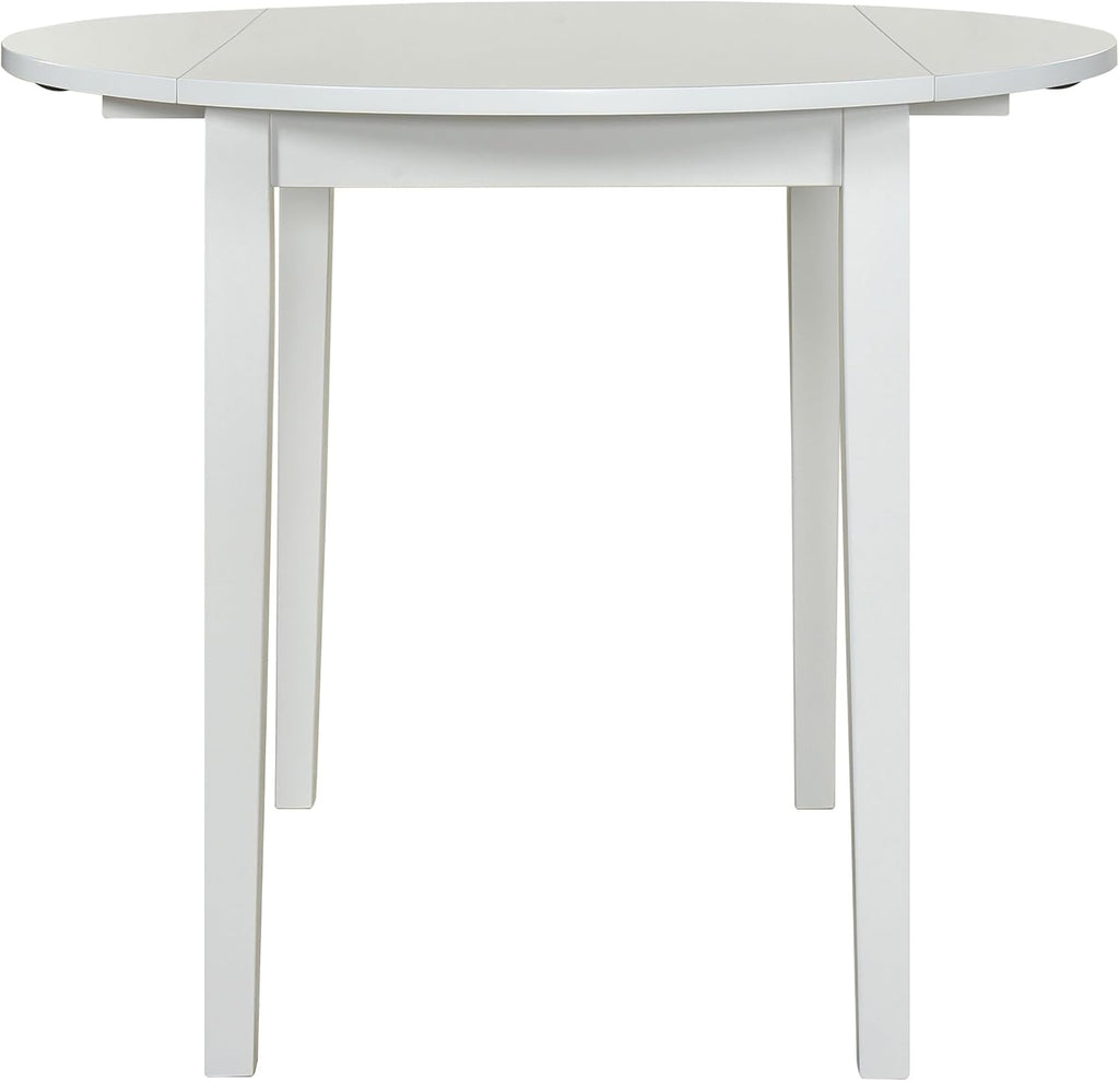 Coaster Home Furnishings - Bucknell - Wood - 3-Piece Extension Table Dining Set with Two 7-Inch Drop Leaves, Ladder-Back Chairs and Padded Seats - Dining Room - White - 130005WHT