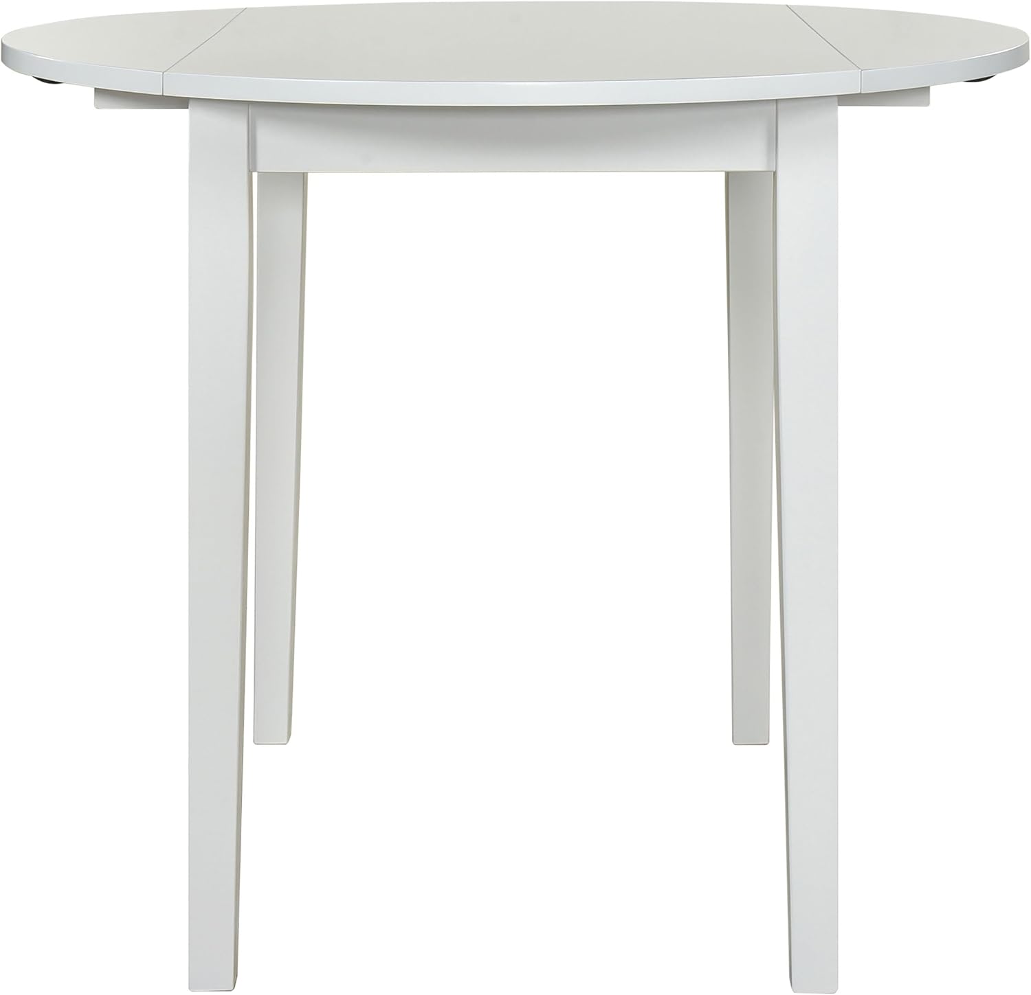 Coaster Home Furnishings - Bucknell - Wood - 3-Piece Extension Table Dining Set with Two 7-Inch Drop Leaves, Ladder-Back Chairs and Padded Seats - Dining Room - White - 130005WHT