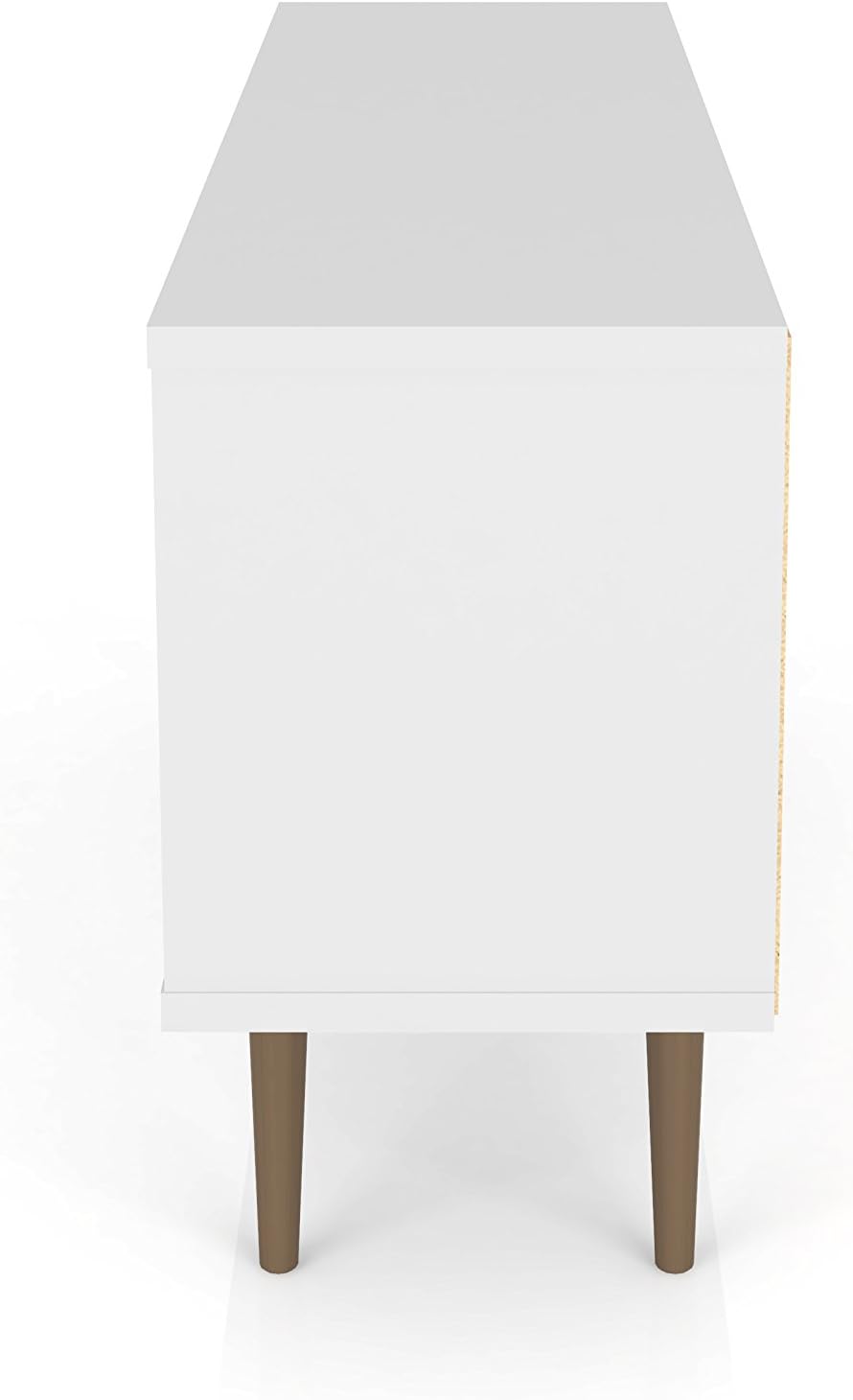 Manhattan Comfort Liberty Mid Century Modern TV Stand for Televisions up to 50 Inches, Bedroom and Living Room Entertainment Center with Storage, Shelves, and Cabinet, 53' Wide, White/3d Print