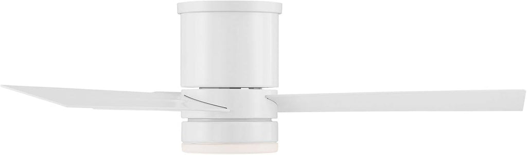 Axis Smart Indoor and Outdoor 3-Blade Flush Mount Ceiling Fan 44in Matte White with 3000K LED Light Kit and Remote Control works with Alexa, Google Assistant, Samsung Things, and iOS or Android App