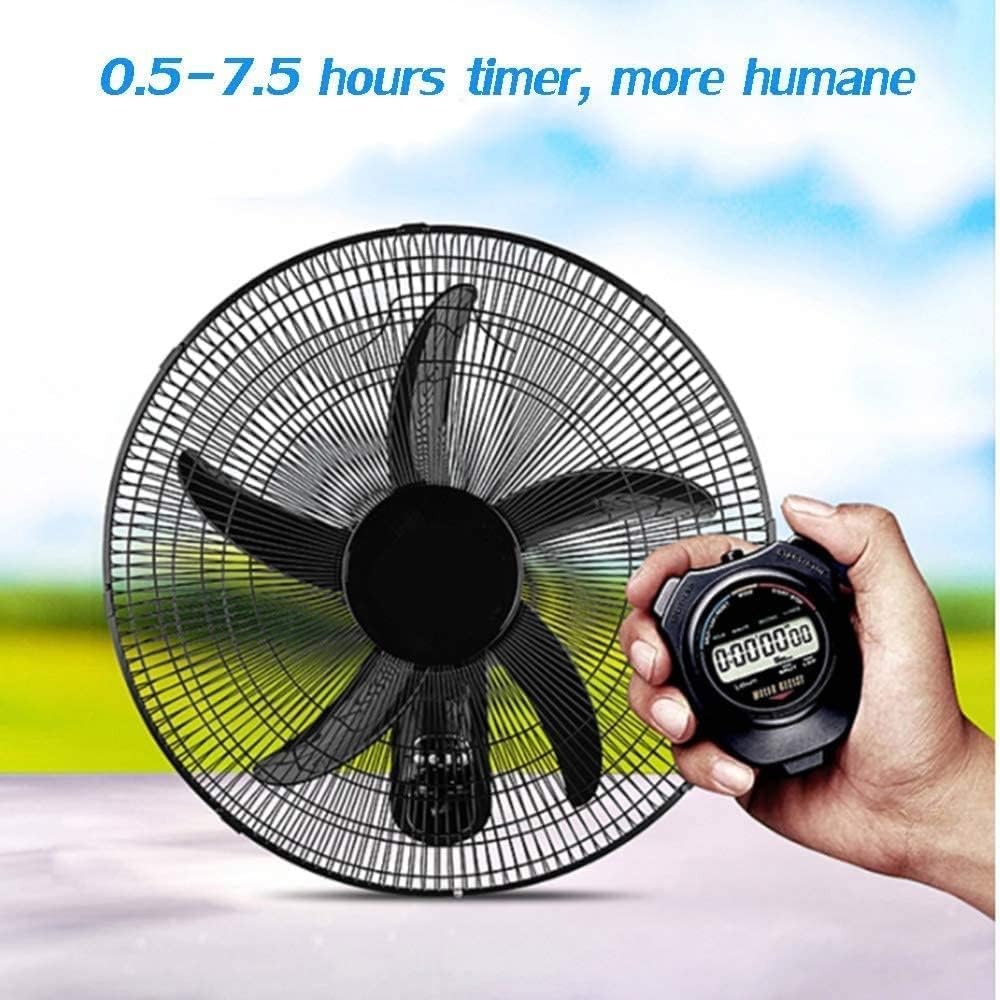 Wall Mounted Oscillating Fan 20 Inch Wall-Mounted Fans, Home Oscillating Cooling Wall Fan, with Remote Control Timing, 5 Blades, Black