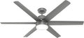 Hunter Fan 60 inch Casual Matte Silver Indoor/Outdoor Ceiling Fan with Lights for Patio, Farmhouse, Bedroom, Living Room/Family Room, Dining Room, Kitchen, Office (Renewed)