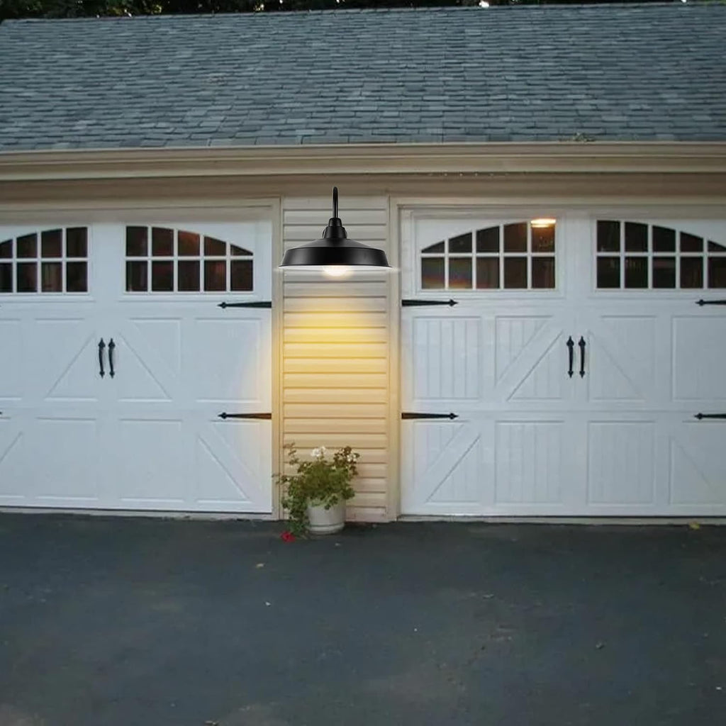 Barn Lights Outdoor, 16 Inch Dome Large Farmhouse Exterior Light Fixtures Wall Mount, Industrial Outdoor Wall Sconces Outside Made for Gooseneck Barn House Shop Front Porch Garage Entryway