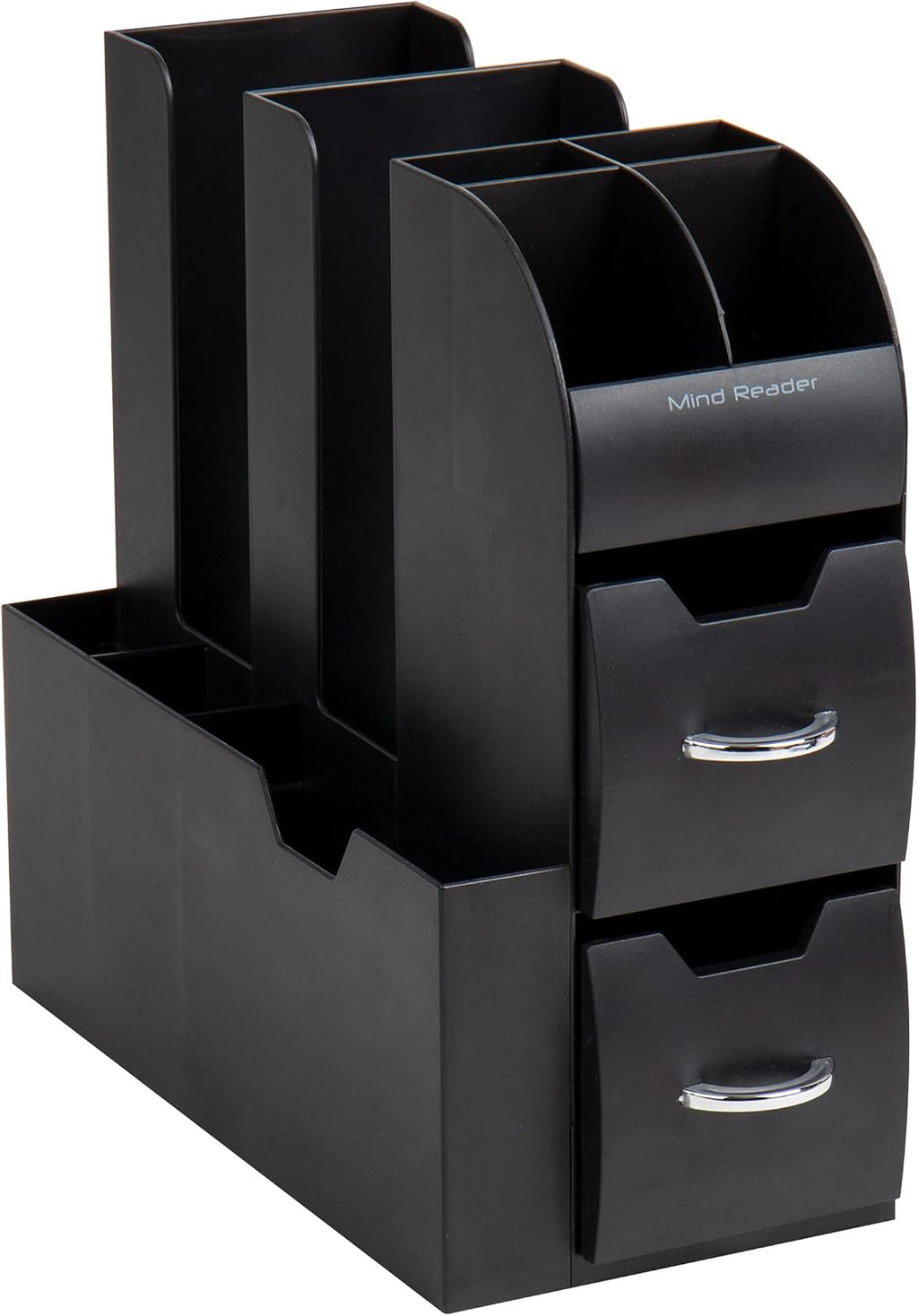 Mind Reader Cup and Condiment Station, Countertop Organizer, Coffee Bar, Kitchen, Stirrers, 5.35' W x 11.25' L x 11.15' H, Black (Pack of 8)