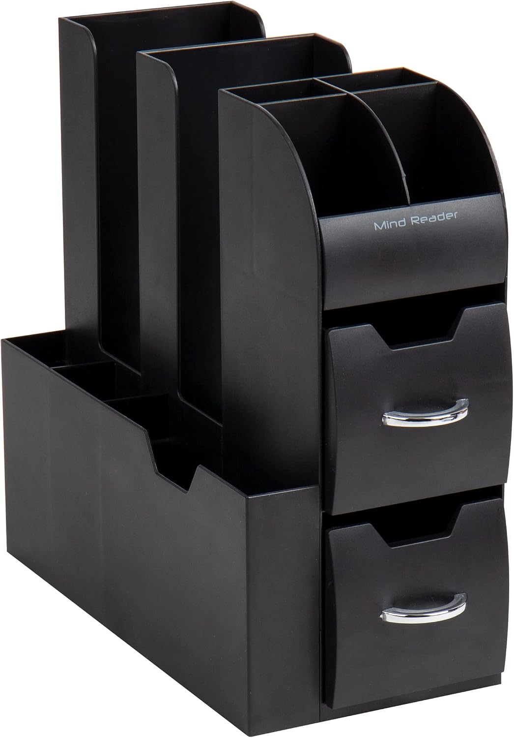 Mind Reader Cup and Condiment Station, Countertop Organizer, Coffee Bar, Kitchen, Stirrers, 5.35' W x 11.25' L x 11.15' H, Black (Pack of 8)