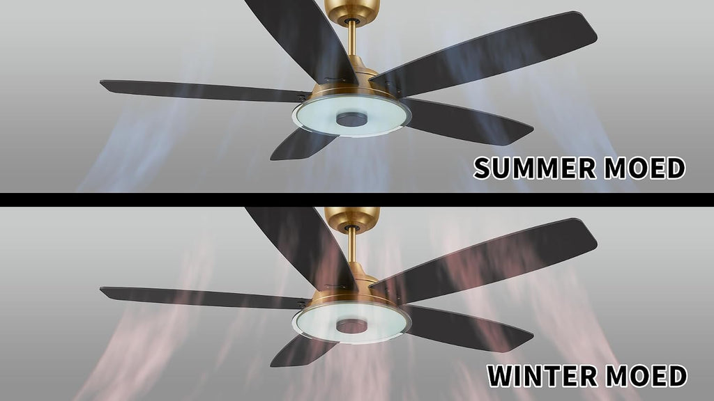 ARRO 52' Smart Ceiling Fan With 3 Light Colors Dimmable, Reversible DC Motor With 10 Speeds, Compatible with Alexa, Siri & Google Home & APP, Gold & Black