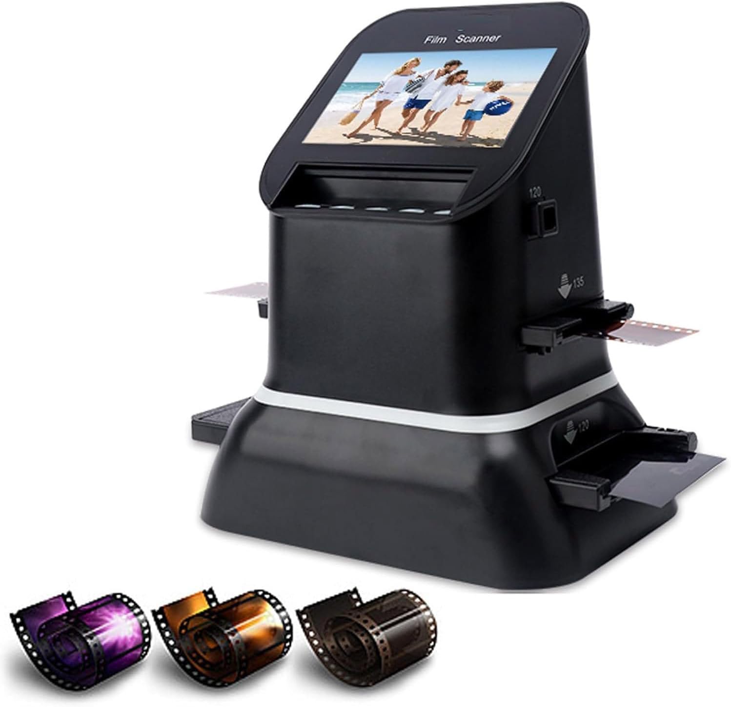 Digital Film Scanner, High Resolution 120 Film Scanner 22 Mega Pixels Slide Negative Photo Scanner Digital 35mm, 135, 126, 127KPK Film Converter 4.3' LCD