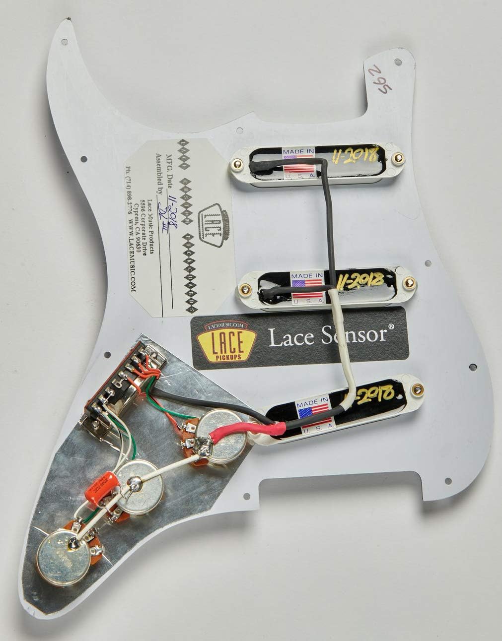 Lace Sensor Ultimate Triple Prewired Stratocaster Electric Guitar Loaded Pickguard - (White)