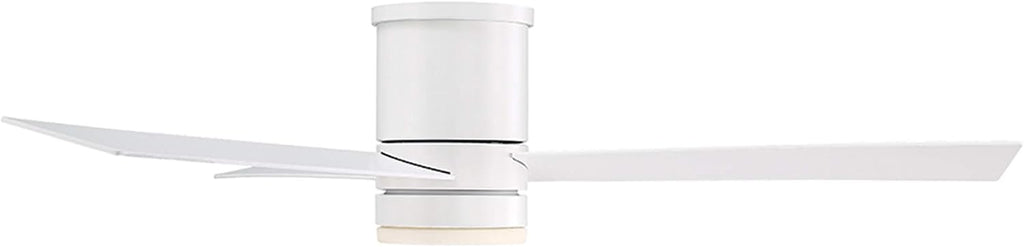 Axis Smart Indoor and Outdoor 3-Blade Flush Mount Ceiling Fan 52in Matte White with 3000K LED Light Kit and Remote Control works with Alexa, Google Assistant, Samsung Things, and iOS or Android App
