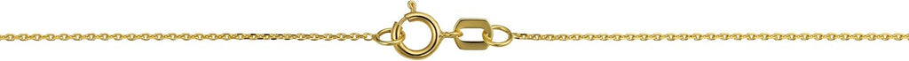 Kooljewelry 10k Yellow Gold 0.6 mm Diamond-cut Cable Chain Necklace (16, 18, 20 or 24 inch)