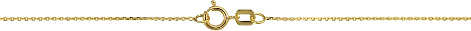 Kooljewelry 10k Yellow Gold 0.6 mm Diamond-cut Cable Chain Necklace (16, 18, 20 or 24 inch)