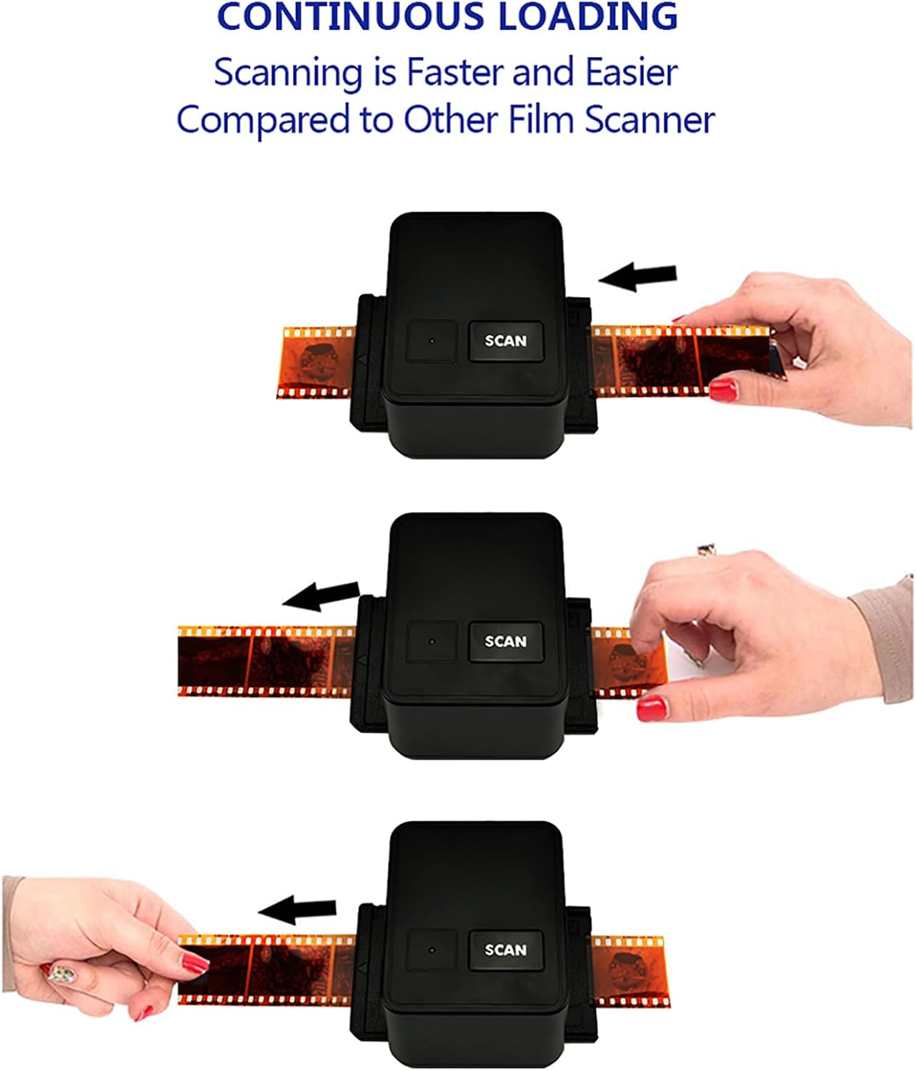 Digital Film Scanner, 17.9 Mega Pixels Negatives Slide Converter, Converts 126/135(35 Mm) Film Negatives and Slides to JPEG Format, One Key Scan and Fast Conversion, for Family, Gifting