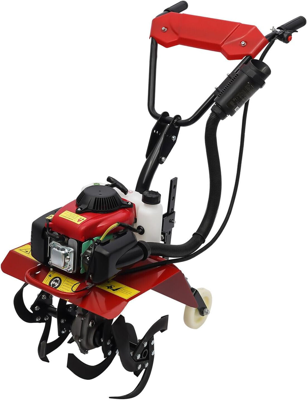 4-Stroke 63CC Gas Powered Tiller Cultivator for Garden Yard 8500-9000rpm Rototiller Tilling Tool Gas Tiller- Ideal for Garden, Lawn, Soil Cultivation, Weed & Digging