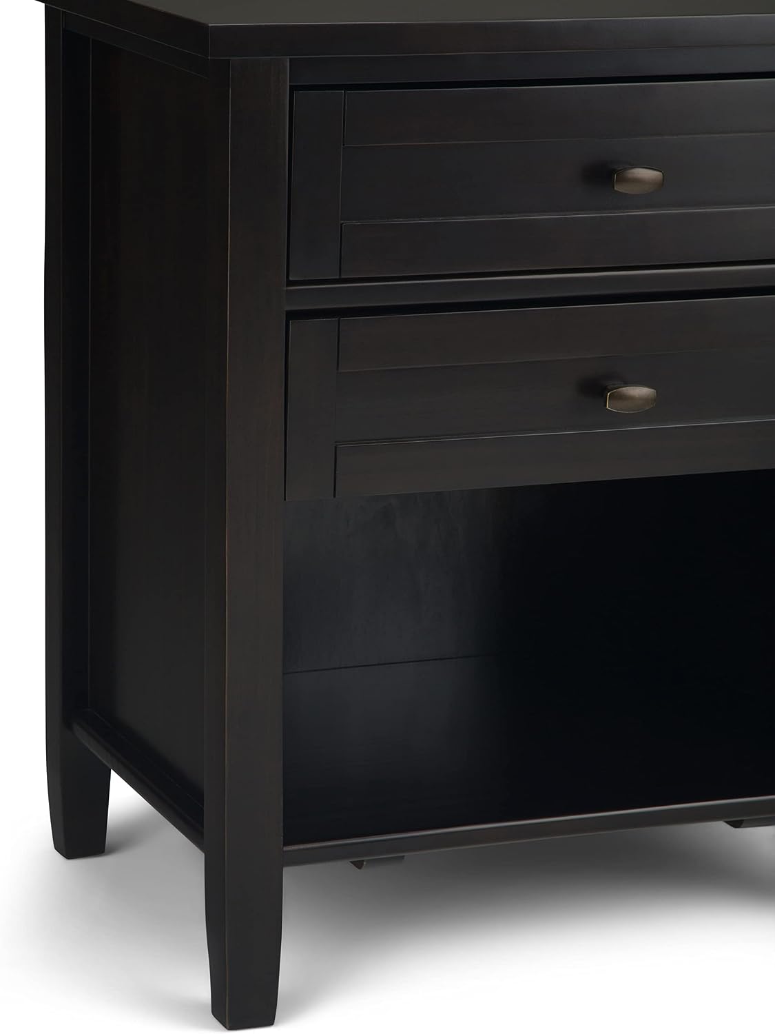 SIMPLIHOME Warm Shaker Solid Wood 24 inch Wide Transitional-Style Bedside Nightstand Tables in Hickory Brown for the Living Room and Bedroom (Set of 2)