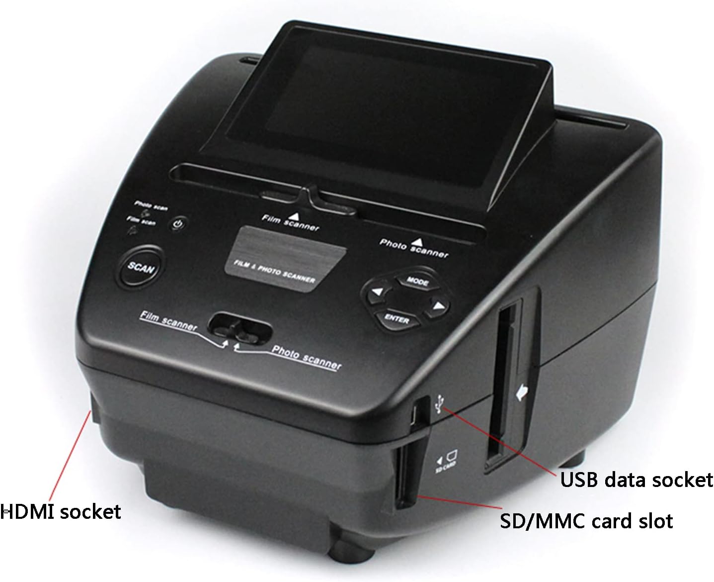 Digital Film Scanner, 22MP All-in-1 Film & Slide Scanner, with 5' LCD Screen, Converts 35mm/135 Slides & Negatives Film, Photo