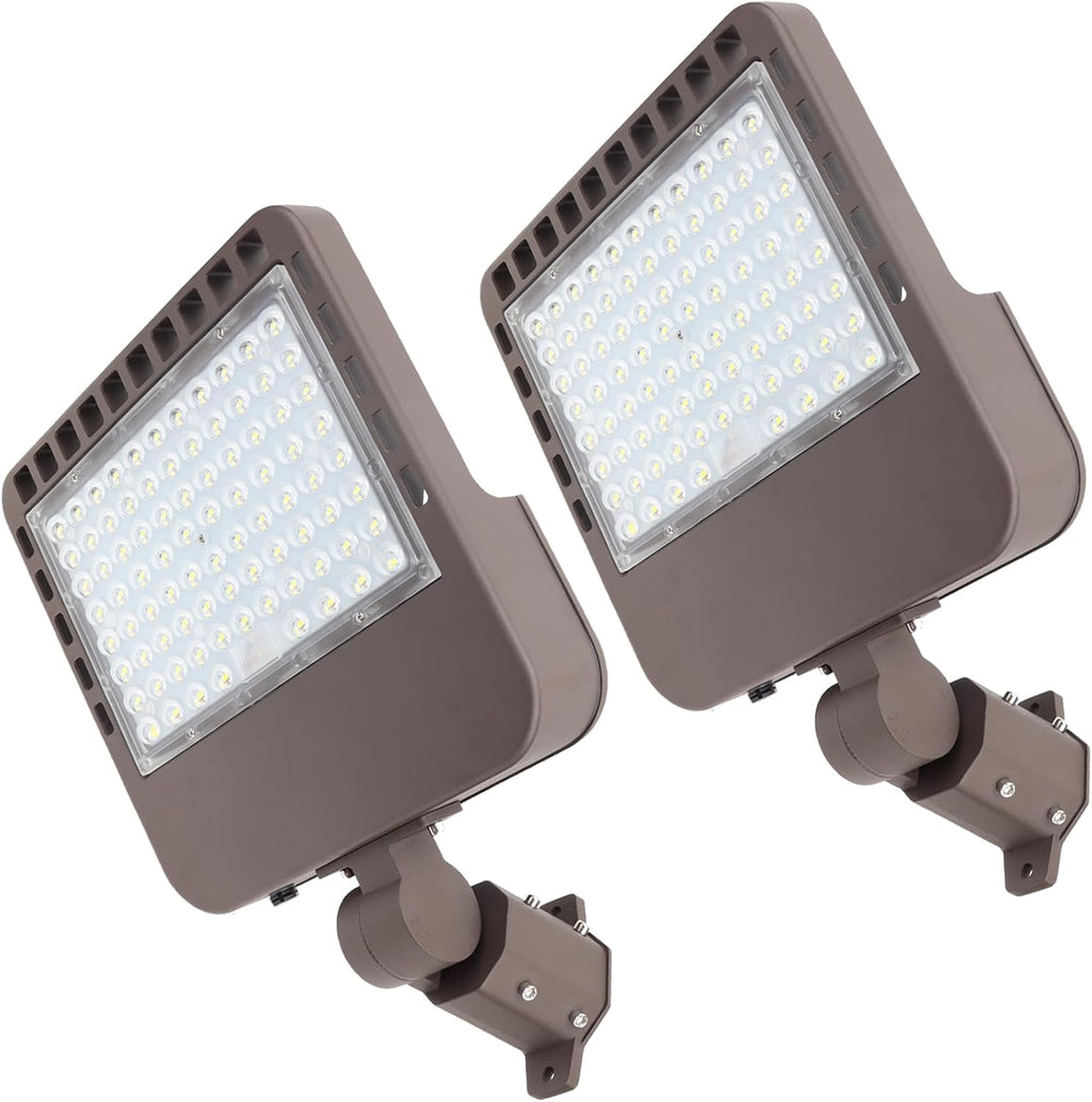 2PACK 200W LED Parking Lot Light with Dusk to Dawn Photocell, Slipfitter Mount and Wall Mount Commercial Outdoor Lighting, 100-277V 28000LM 5000K, ETL Commercial LED Security Flood Lights