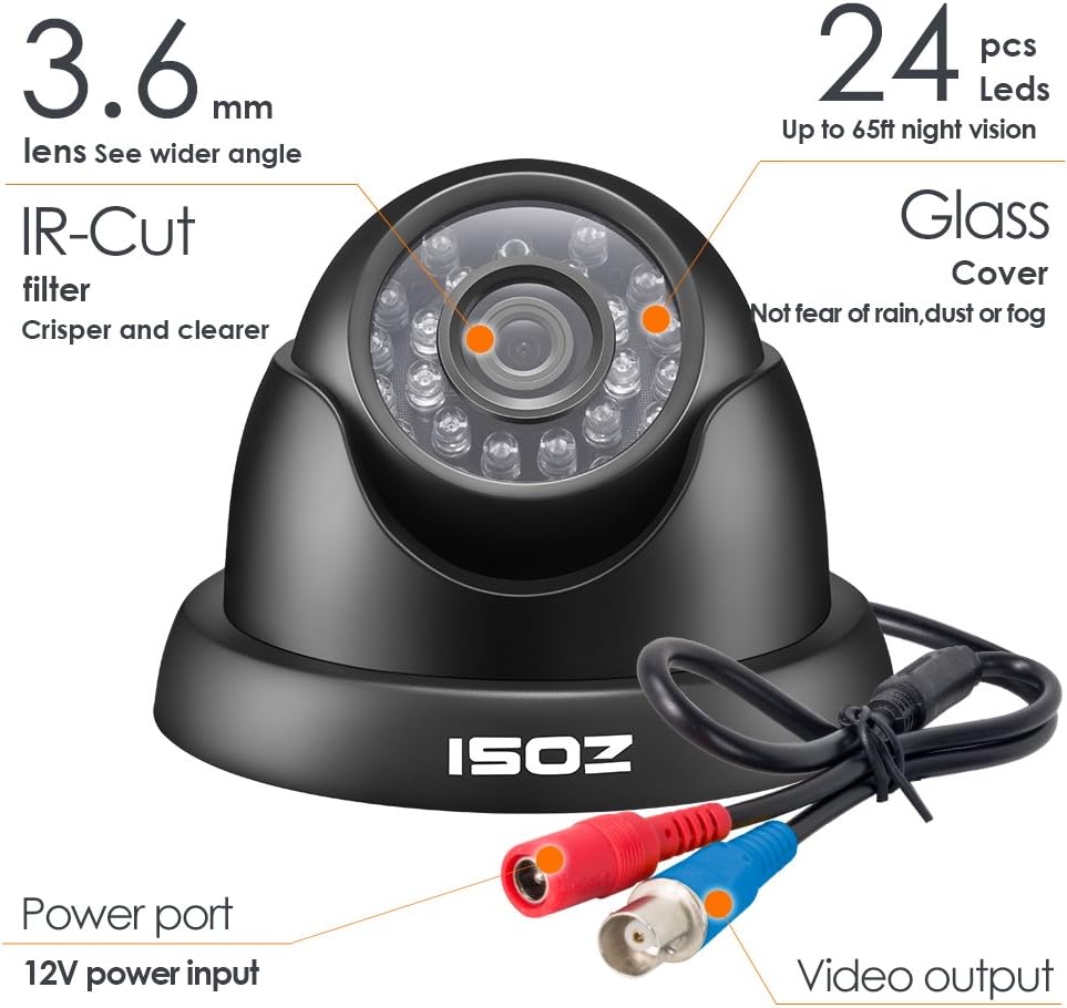 ZOSI Home Security Camera System 8 Channel FULL 1080P HD-TVI Surveillance DVR and 4pcs 1080P HD Indoor Outdoor Weatherproof Night Vision CCTV Dome Cameras No Hard Drive(Black)