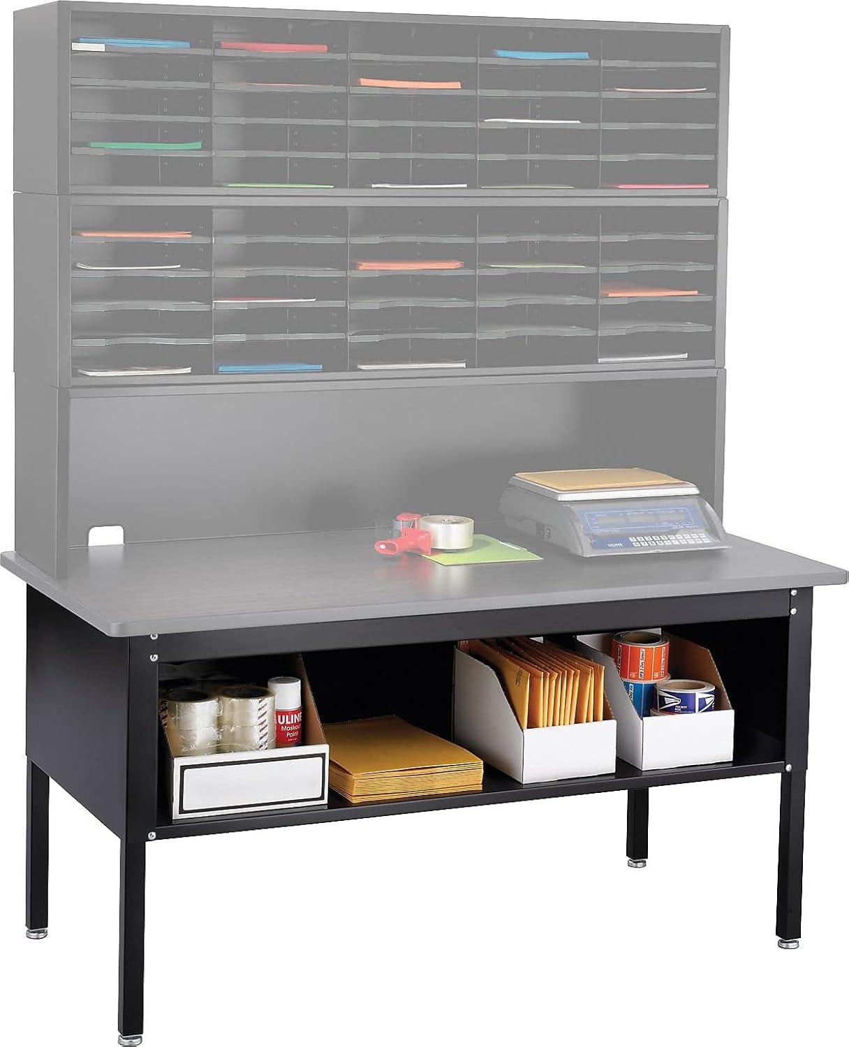 Safco E-Z Sort Mail Organizer Sorting Table, Office and Classroom Commercial Grade, Base Only, Black