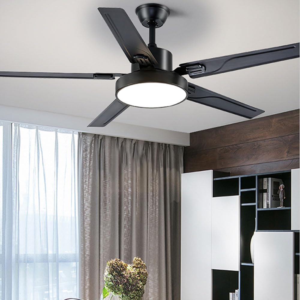 42 Inch Modern Ceiling Fan with Lights Frequency Conversion Remote Ceiling Fan Light 6 Speed 3 Color Bedroom Ceiling Fan Outdoor Ceiling Fans for Patios with Light
