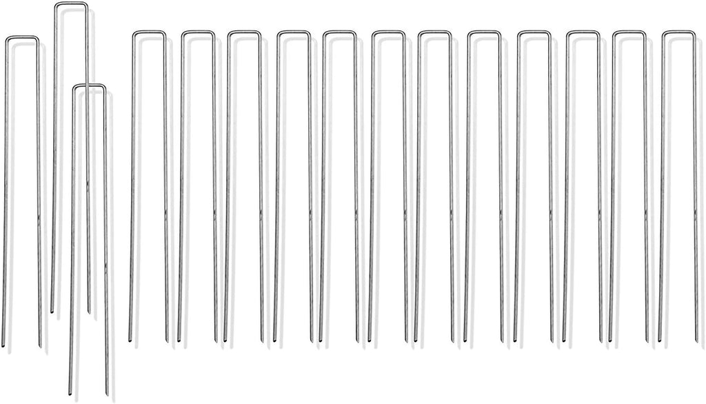 Ashman Galvanized Garden Stakes Landscape Staples: 500 Pack 12 Inch Sod and Fence Stake - Sturdy Rust Resistant Gardening Supplies for Anchoring Landscaping, Weed Barrier Fabric, Ground Cover
