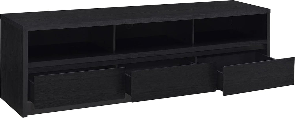 Coaster Home Furnishings Rutland 78-Inch TV Stand and Media Console Black, 3-Drawer Entertainment Center