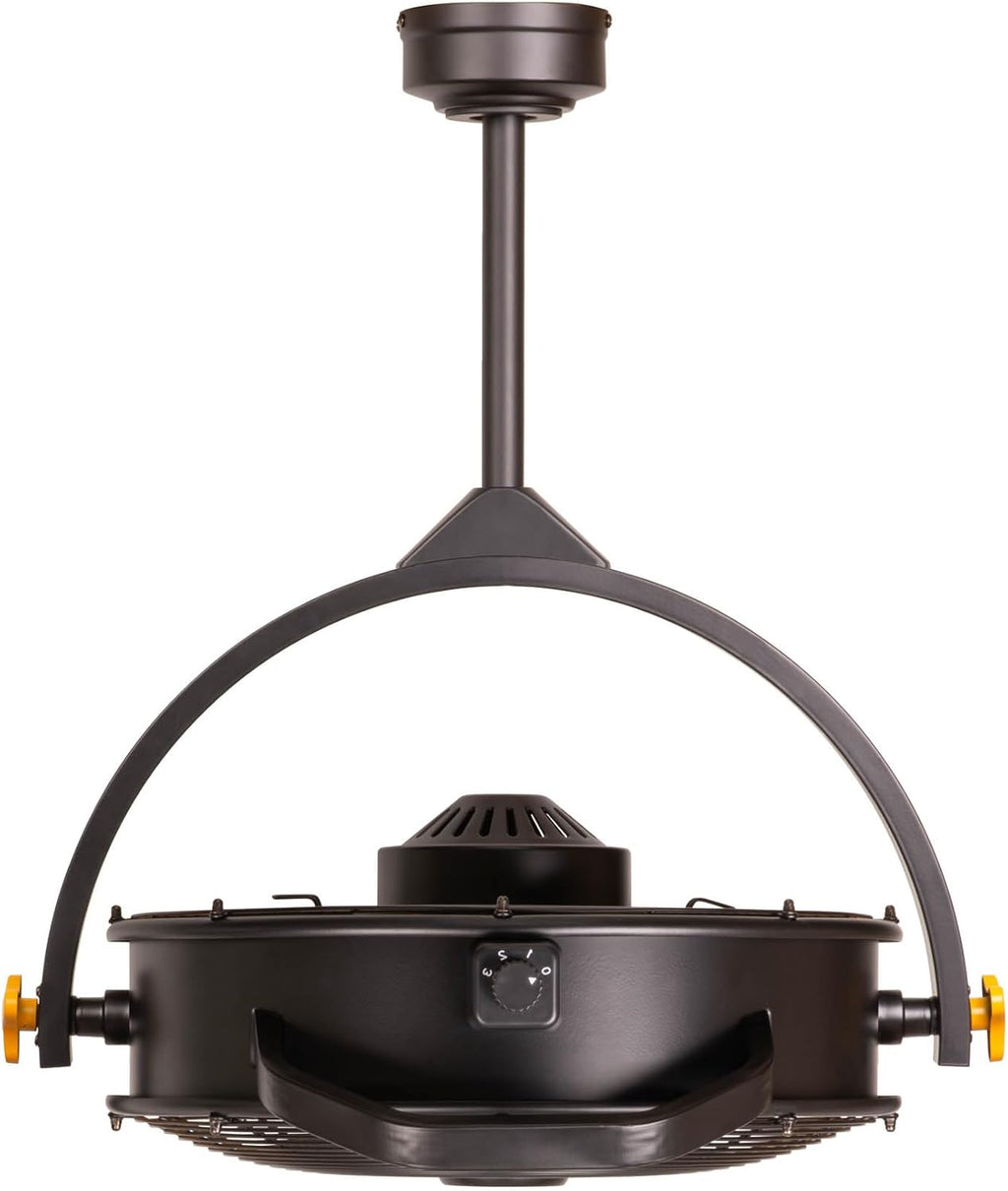 MULE 18 in. 3 Speed Ceiling Mounted Plug-In Cord Garage Fan with Remote - 52035-01 (Black & Yellow)