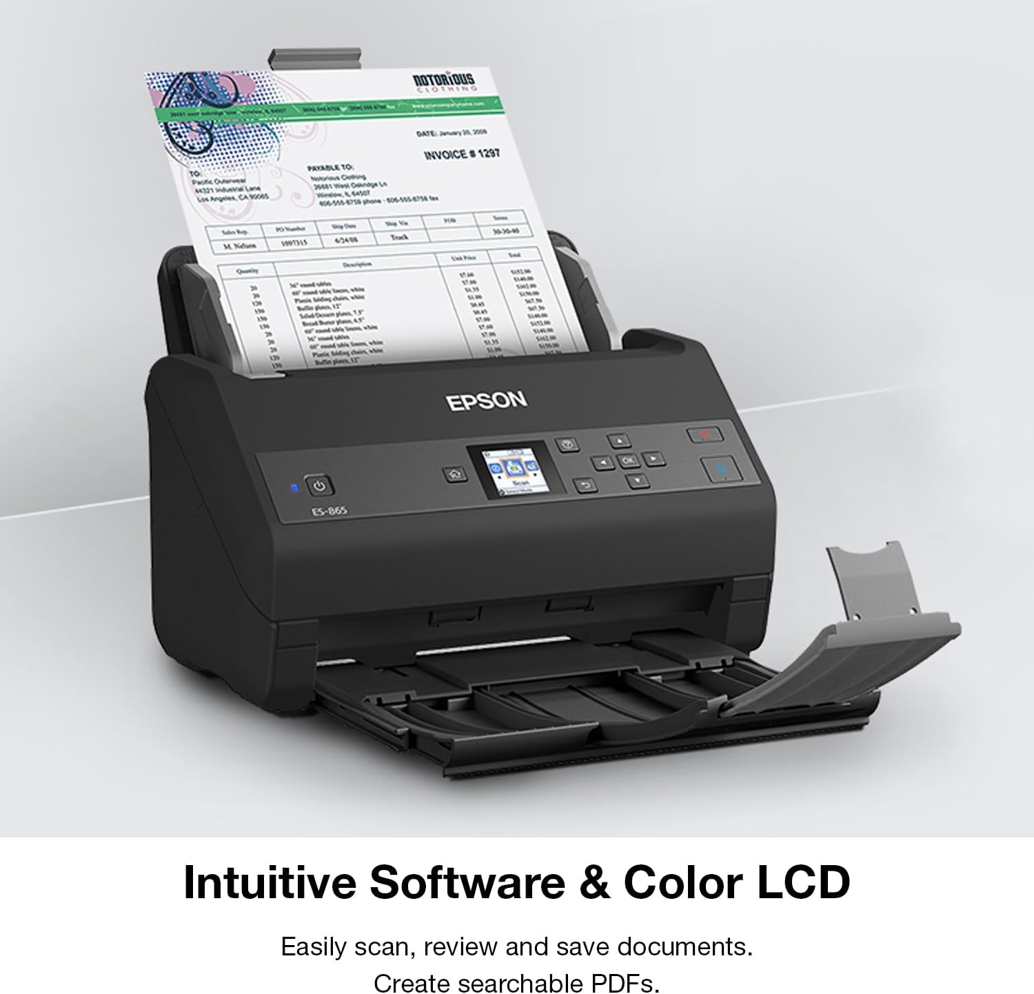 Epson Workforce ES-865 High Speed Color Duplex Document Scanner with Twain Driver