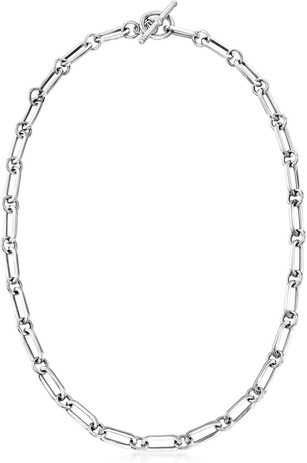 Ross-Simons Italian Sterling Silver Paper Clip Link Toggle Necklace