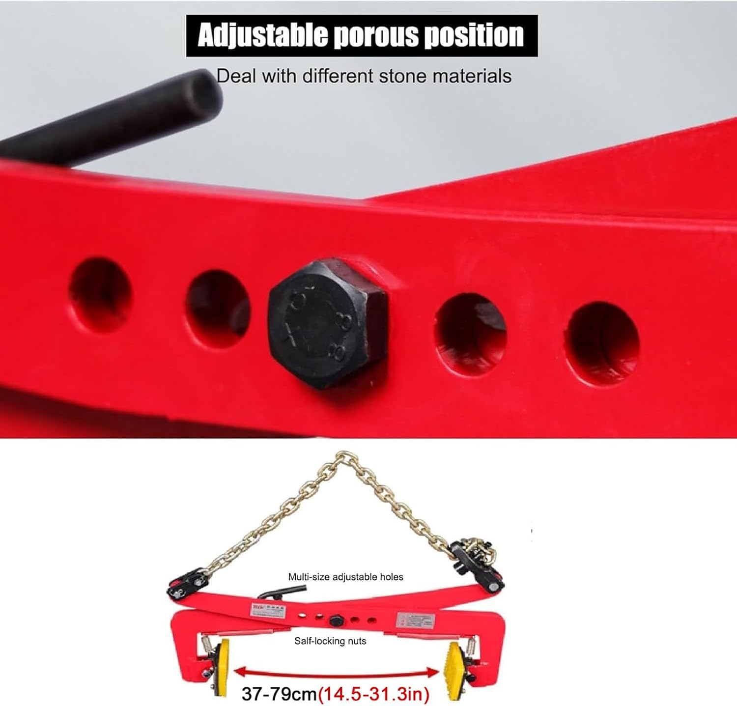 Granite Slab Lifting Clamp Pliers, 30/40/50/60/70/80/90cm Adjustable Jaw Opening Stone Lifting Tool, Roadside Curb Clamp for Handling Concrete Block, Aluminum Plate, Metal Sheet(37-79cm(13.3-31.3in))