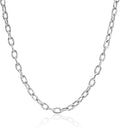 JEAN RACHEL JEWELRY Men's Solid 925 Sterling Silver Hammered Cable Chain Necklace - Heavy Oxidized Links - Antique Finish