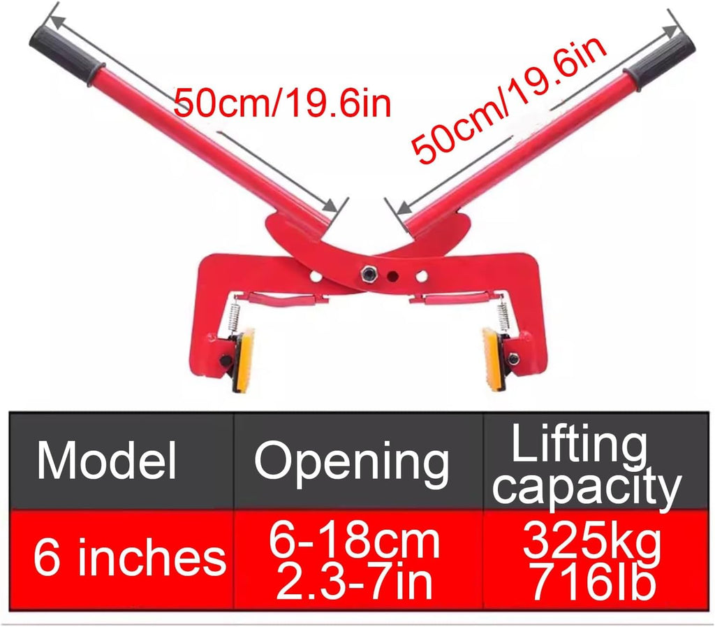 Two-Person Hand Carry Stone Lifting Clamp, Marble Slab Lifter with Adjustable Jaw, 6–30 cm/2.3-11.8in Adjustable Opening, for Marble, Glass, Slabs and Plywood(Opening 6-18cm/2.36-7in)
