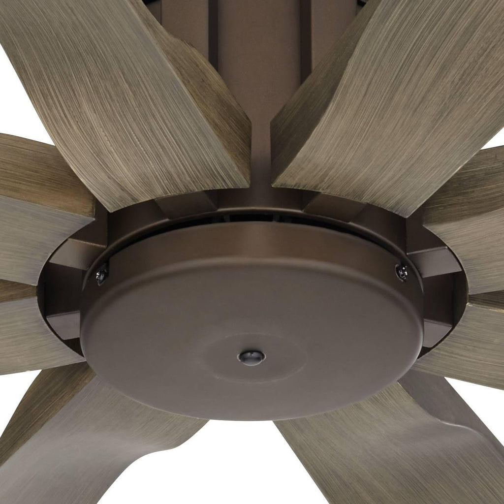 Possini Euro Design 60' Defender Industrial Rustic Indoor Outdoor Ceiling Fan with Remote Control Oil Rubbed Bronze Hand-Painted Weathered Oak Damp Rated for Patio Exterior Porch Gazebo Garage Barn