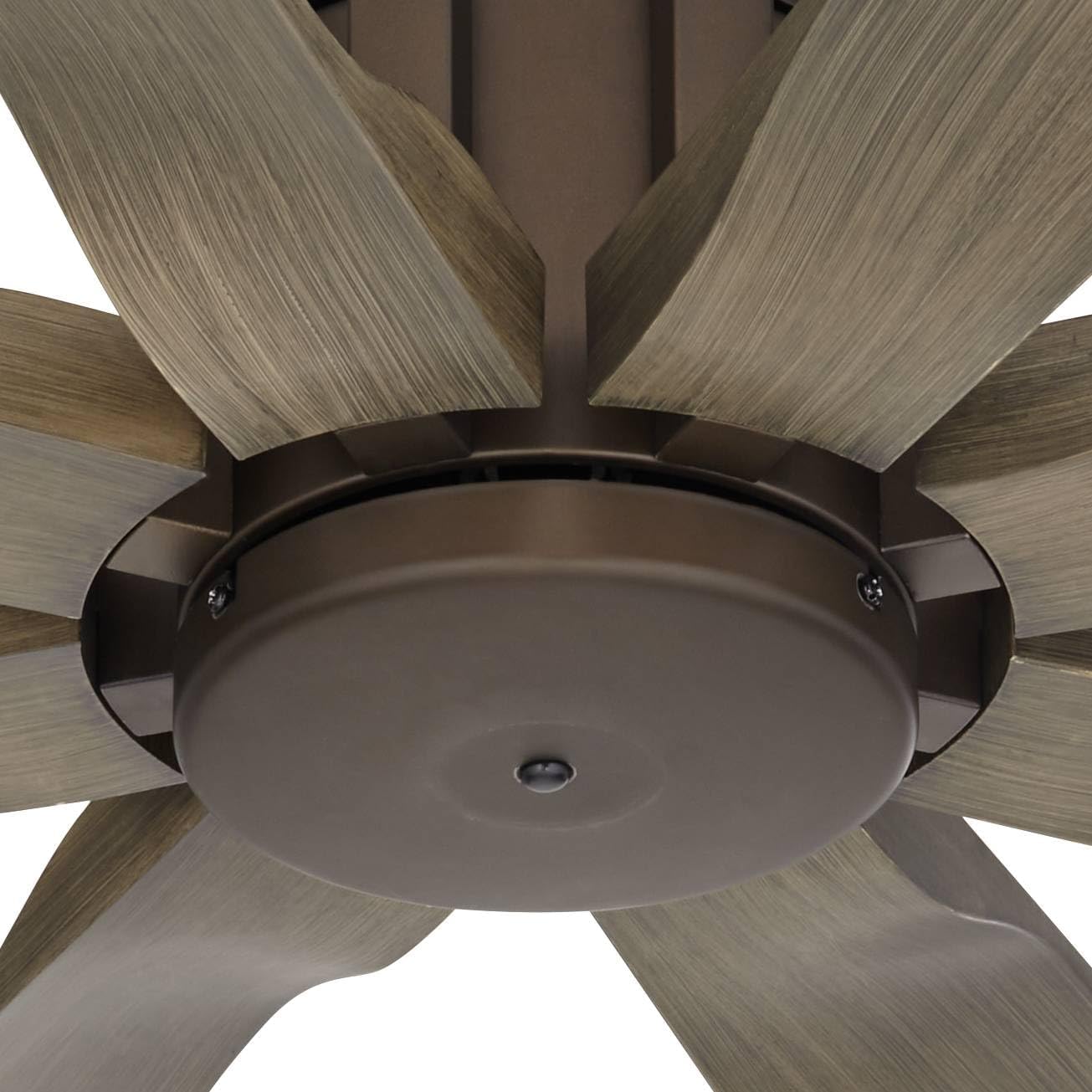Possini Euro Design 60' Defender Industrial Rustic Indoor Outdoor Ceiling Fan with Remote Control Oil Rubbed Bronze Hand-Painted Weathered Oak Damp Rated for Patio Exterior Porch Gazebo Garage Barn