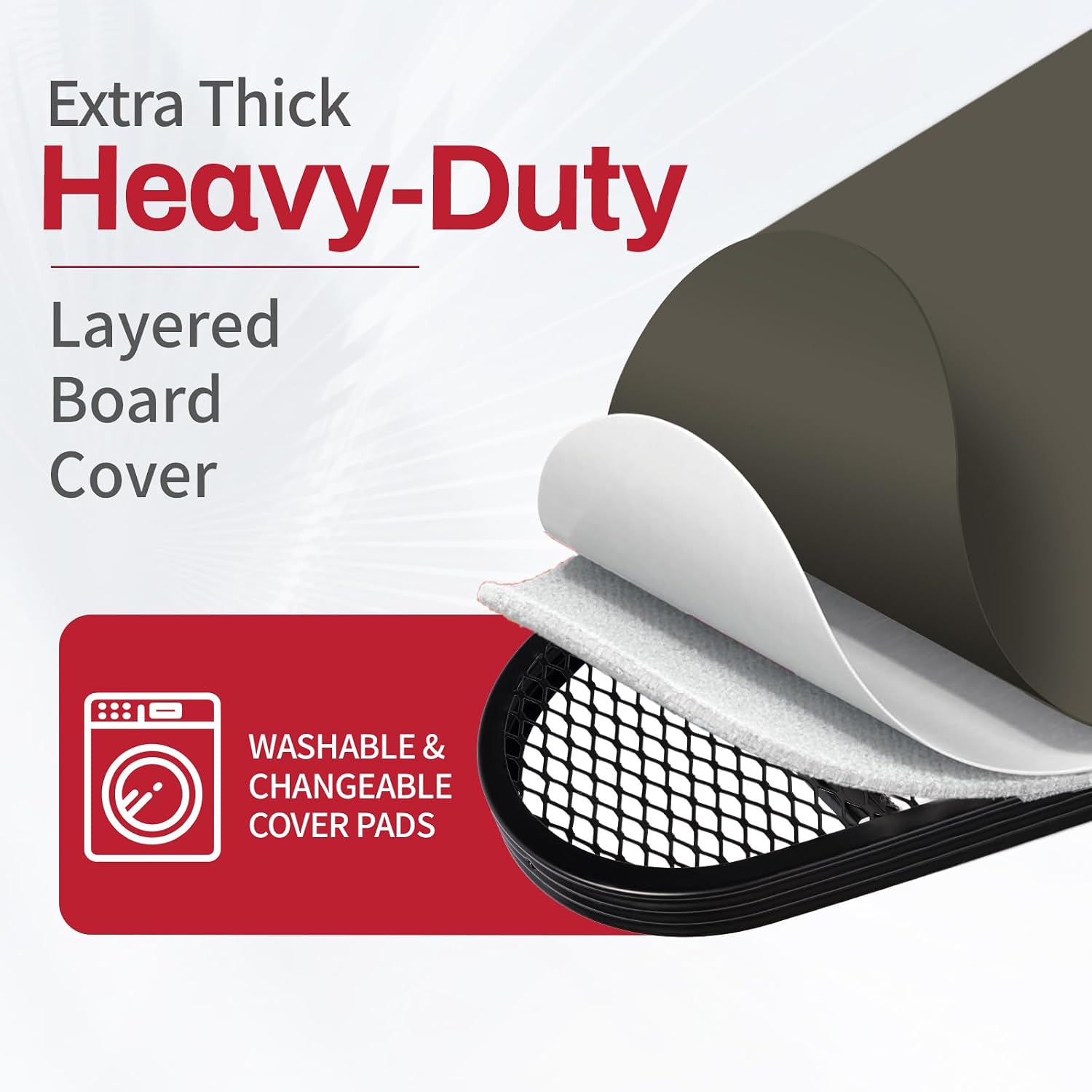 Extra Large Ironing Board with Hang Rail and Iron Rest 64' L x 20' W x 38' H (Large with Sliding Iron Rest)